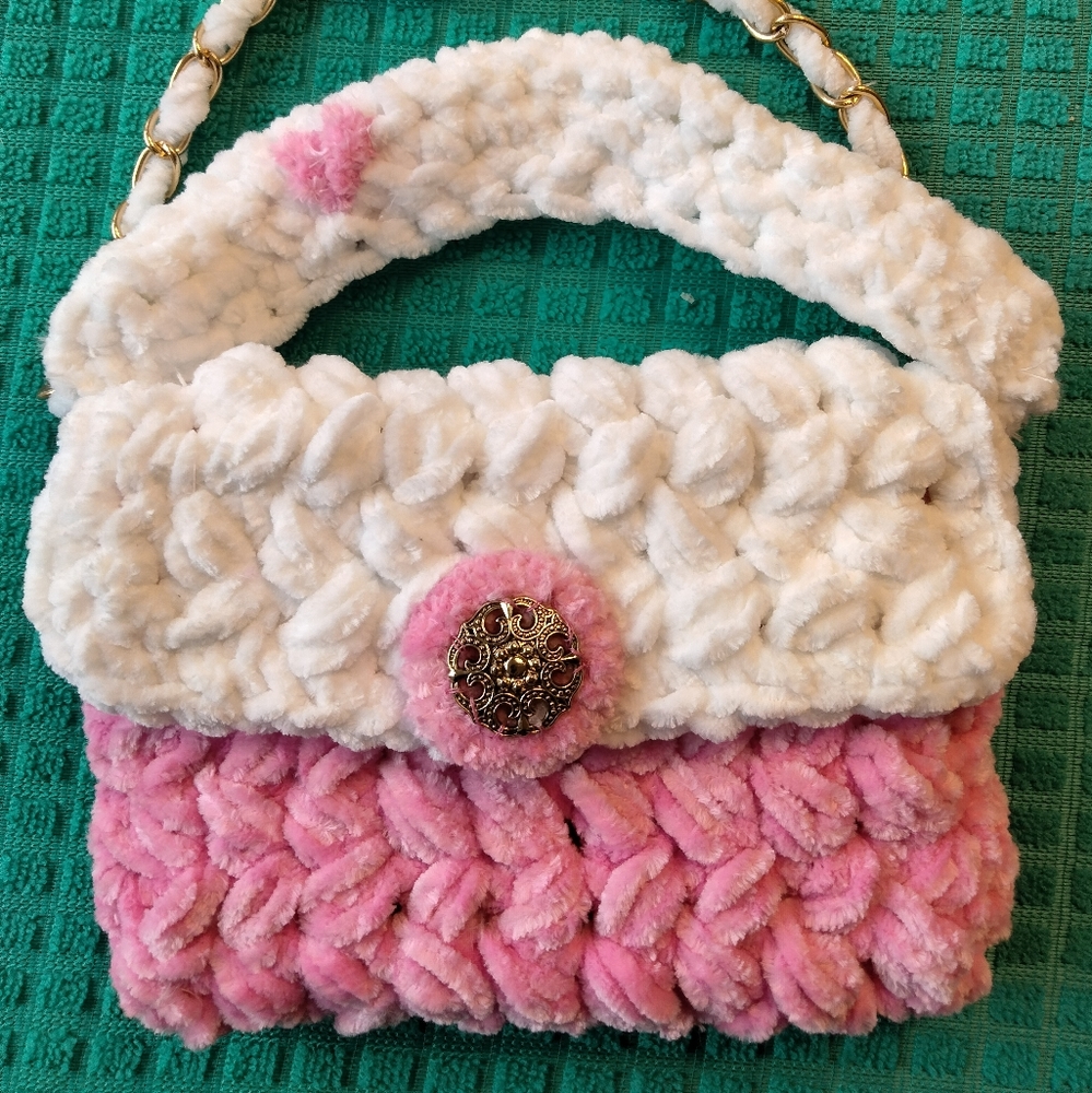 Handmade crochet puff small bag